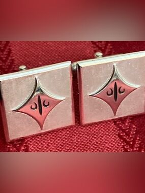 Vintage SWANK Fleur De Lis Stainless Steel CUFFLINKS